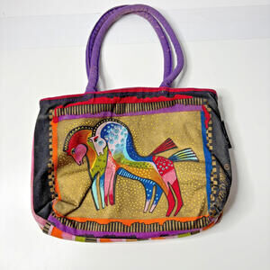 Laurel Burch Rainbow Horse Bag Purse Art ***FOR REPAIR, PARTS, PROJECT, CRAFTING
